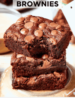 Pinterest image for easy fudgy brownies recipe
