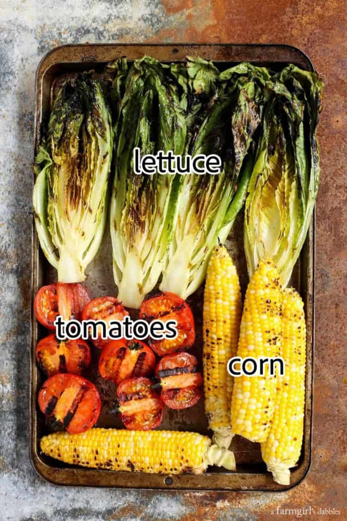 ingredients needed for grilled romaine salad
