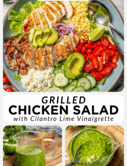 Pinterest image for grilled chicken salad