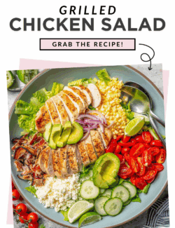 Pinterest image for grilled chicken salad