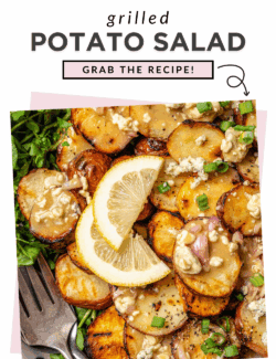 Pinterest image for grilled potato salad