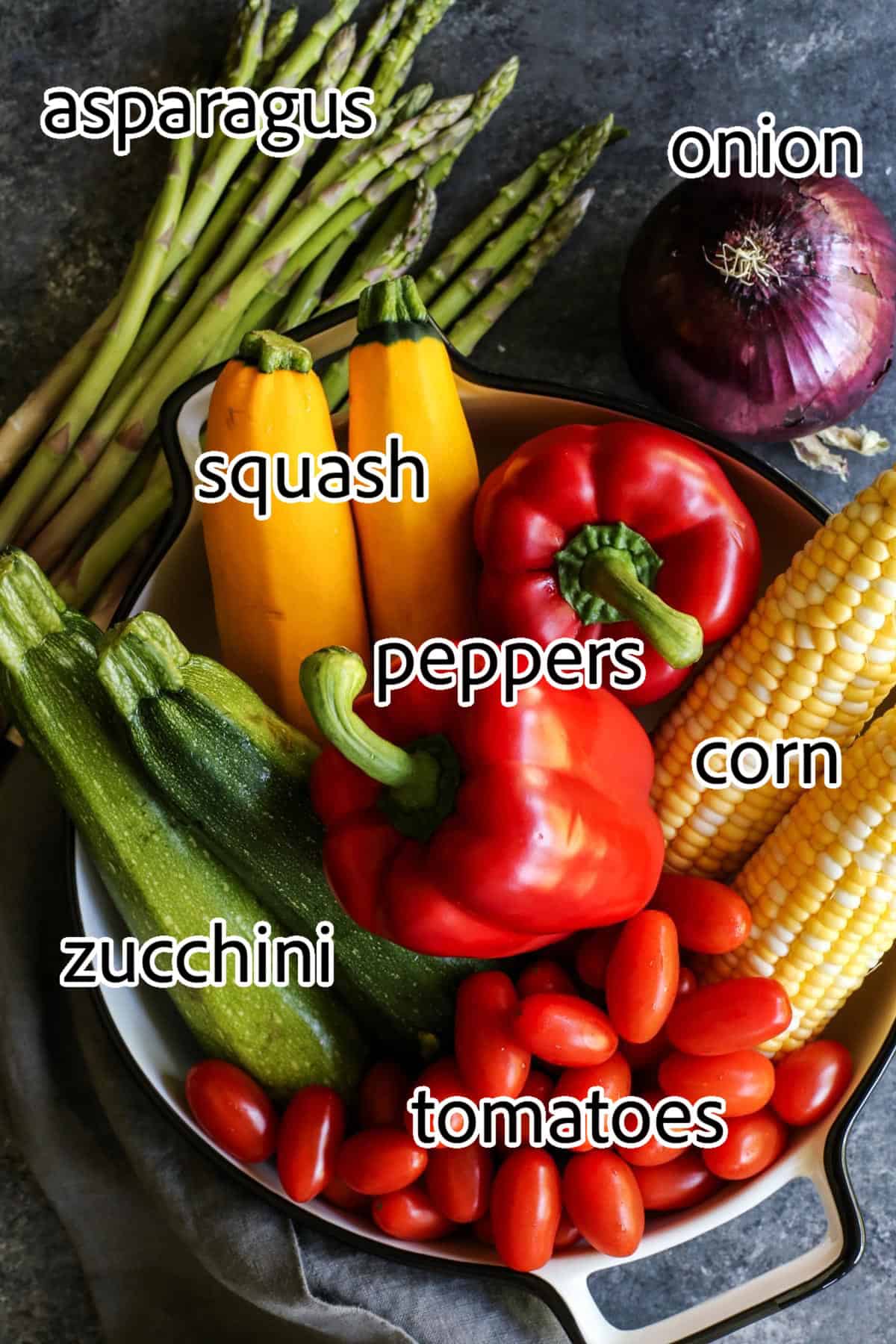 ingredients needed for grilled vegetable salad