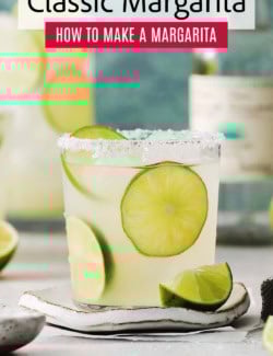 Pinterest image for how to make a classic margarita cocktail