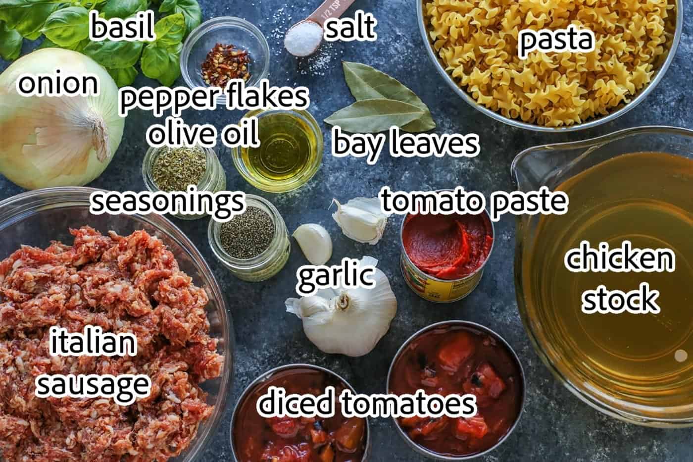ingredients needed for lasagna soup