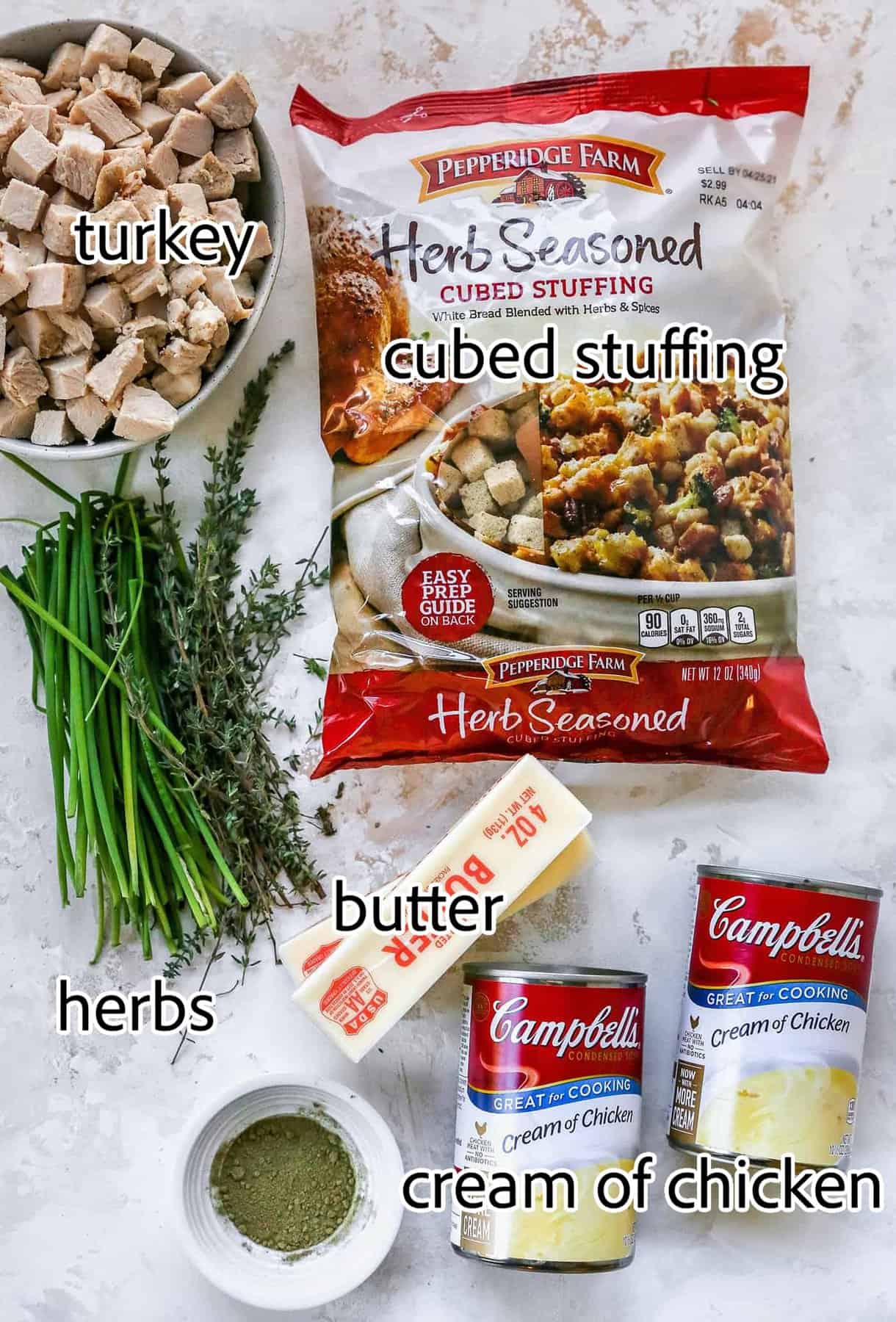 ingredients needed for leftover turkey casserole