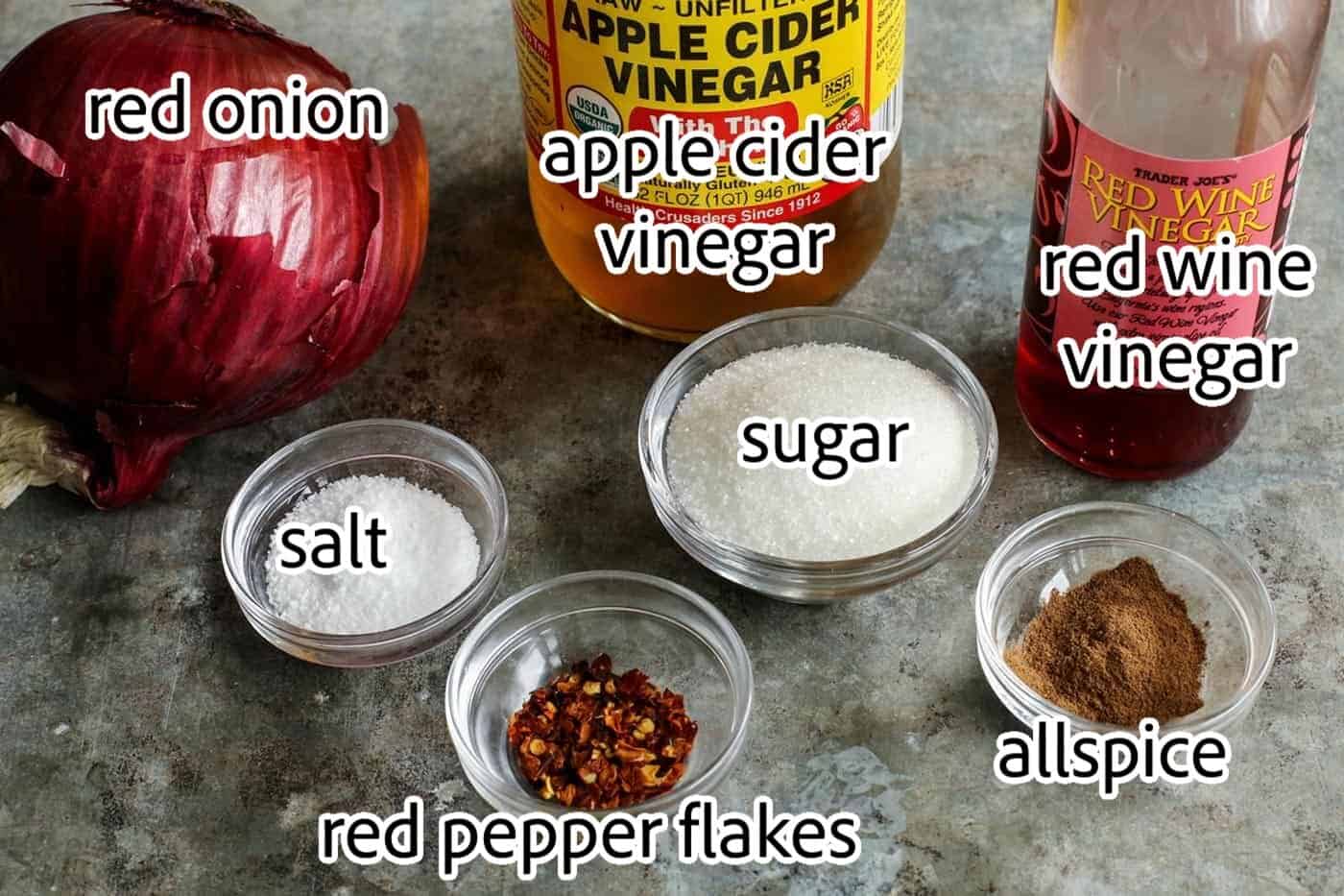 ingredients needed for pickled red onions