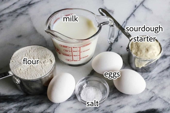 ingredients needed for sourdough popovers