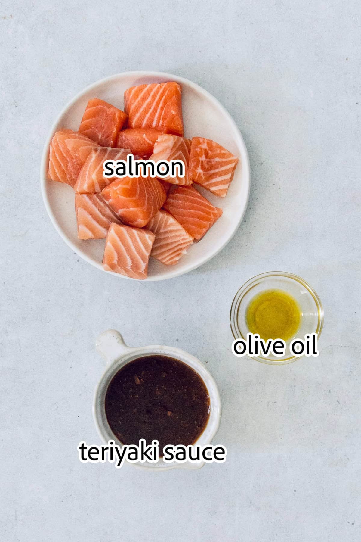 ingredients needed for teriyaki salmon bowls