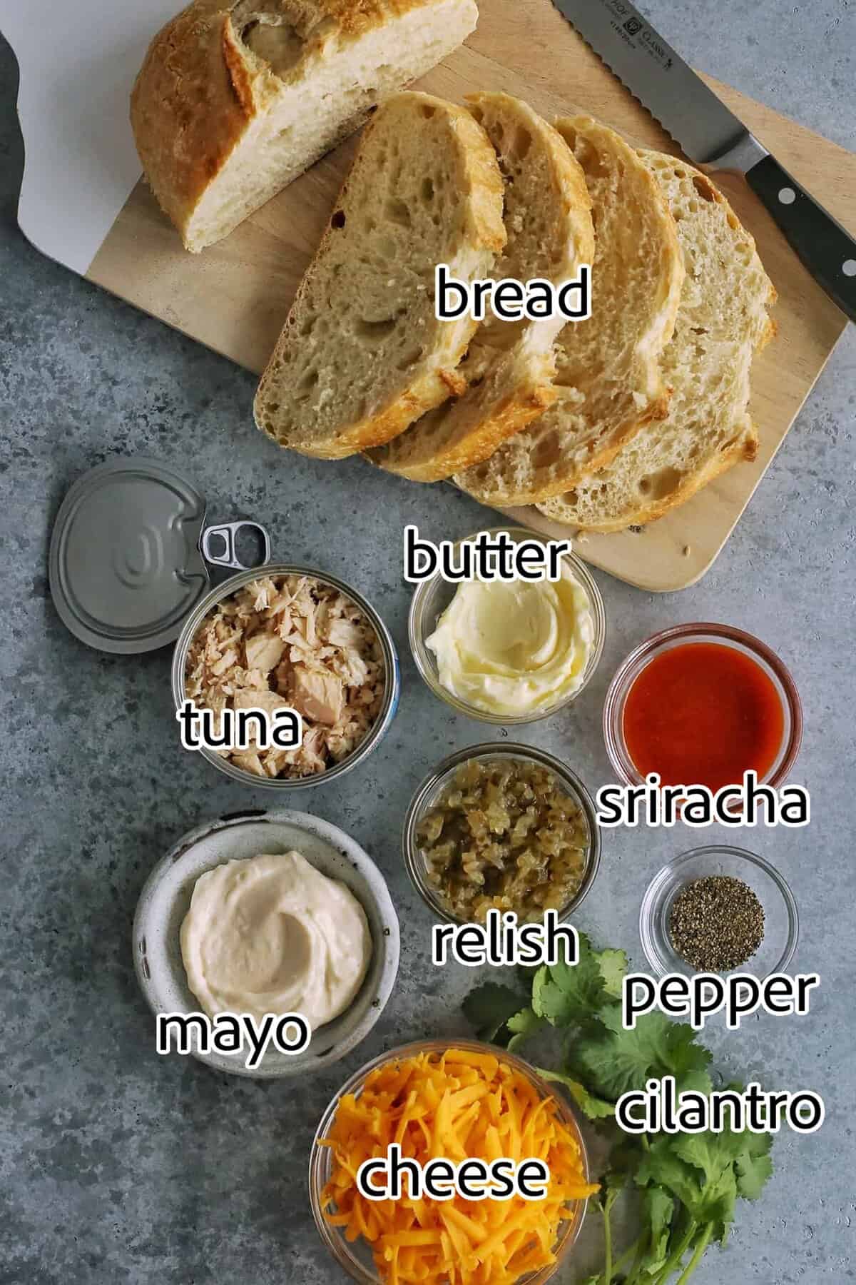 ingredients needed for tuna melts