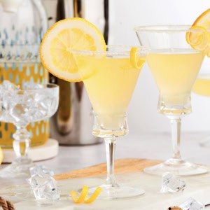 two glasses of Limoncello Martini cocktails