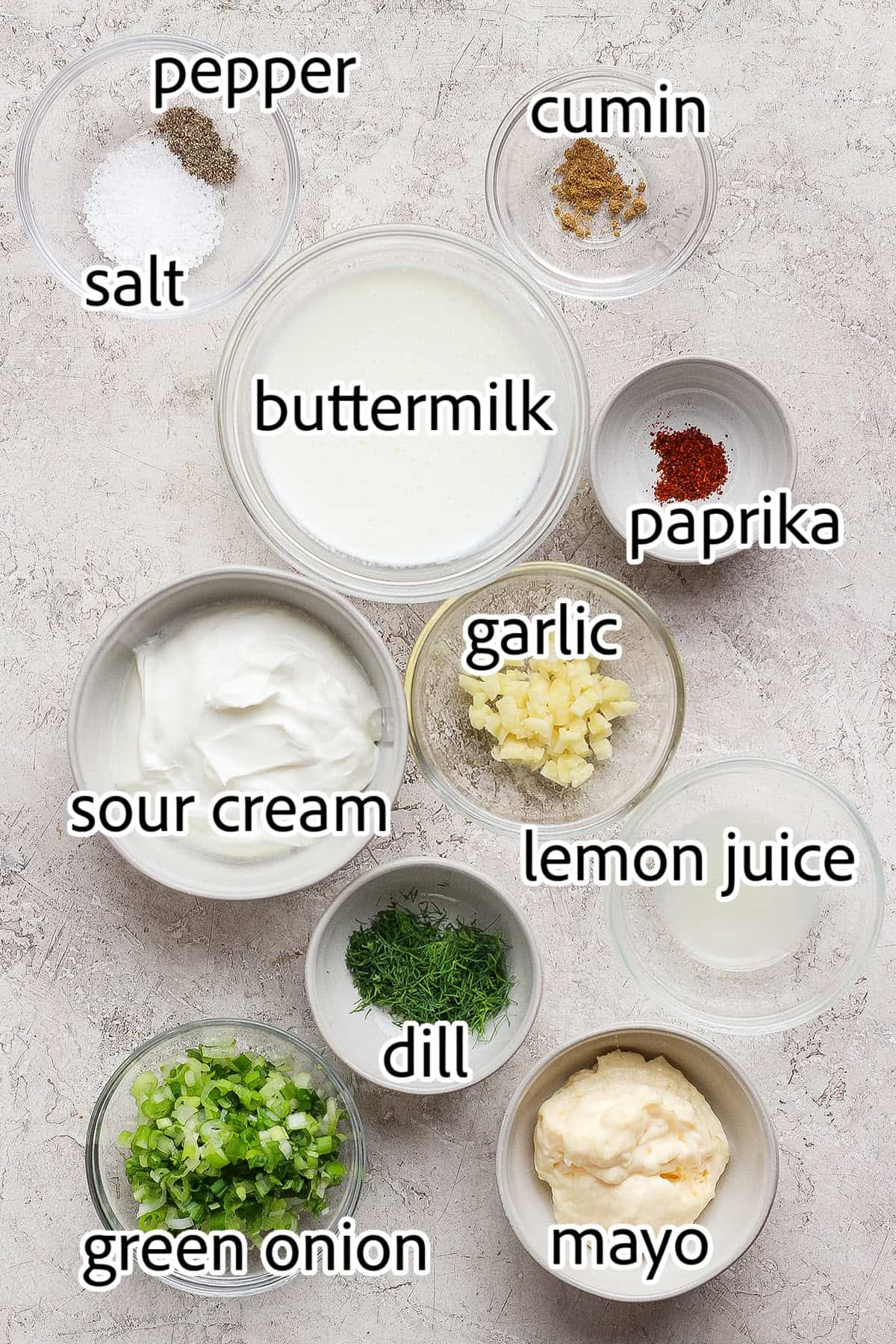 ingredients needed for buttermilk ranch dressing