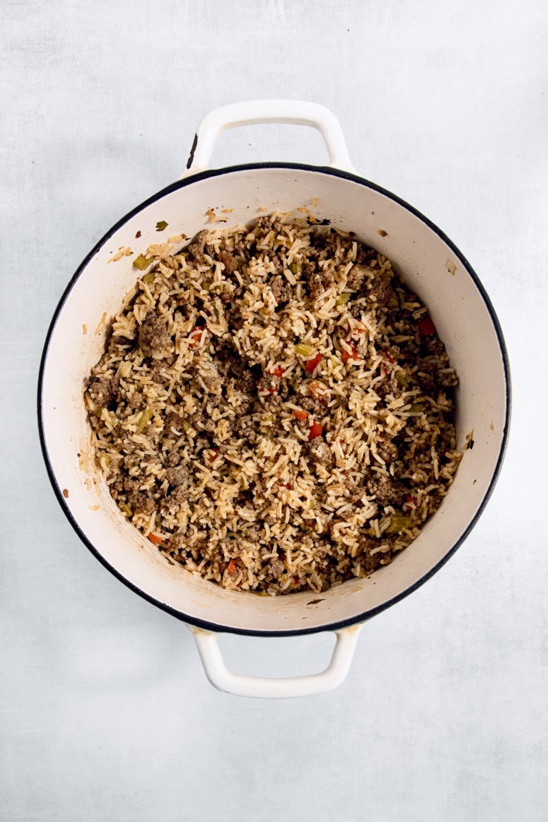 Bitty Rice Ecxample One-Pot Dirty Rice Recipe | A Farmgirl's Dabbles