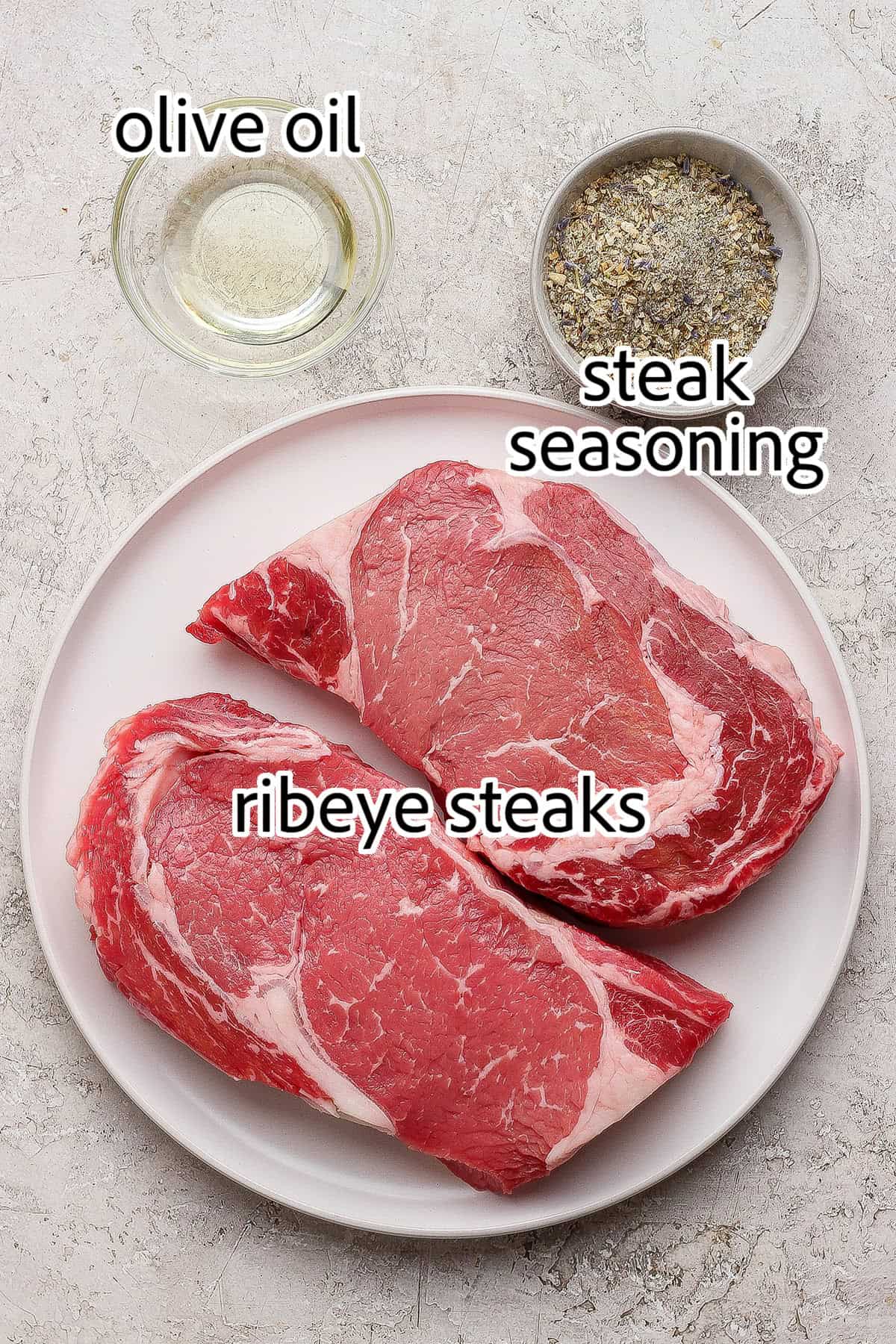 ingredients needed for grilled ribeye