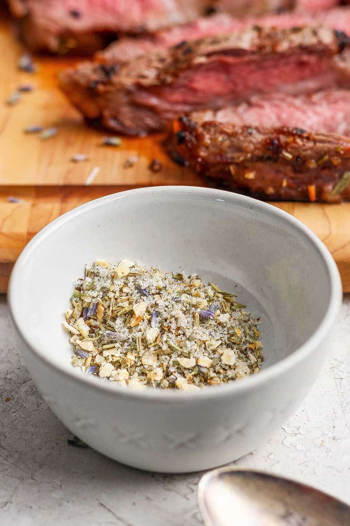 Bowl of homemade steak seasoning