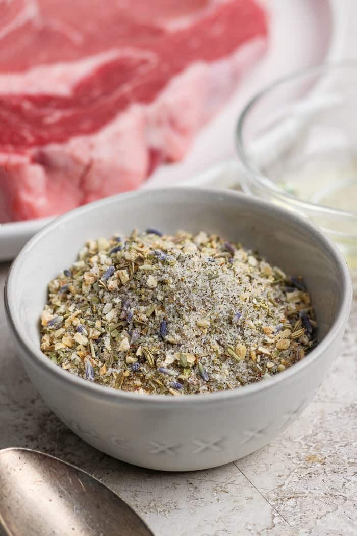 Bowl of homemade steak seasoning