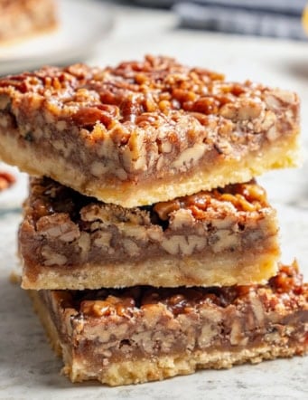 a stack of 3 pecan pie bars