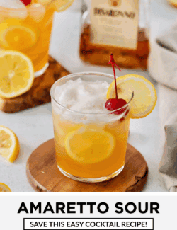 Pinterest image for Amaretto Sour Cocktail
