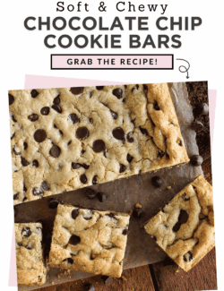Pinterest image for Chocolate Chip Cookie Bars