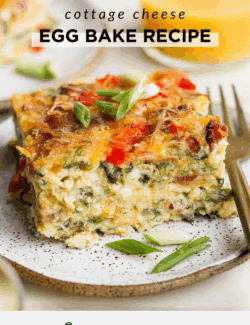 Pinterest image for Cottage Cheese Egg Bake