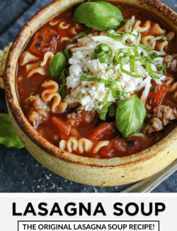 Pinterest image for Lasagna Soup
