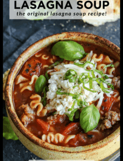 Pinterest image for Lasagna Soup