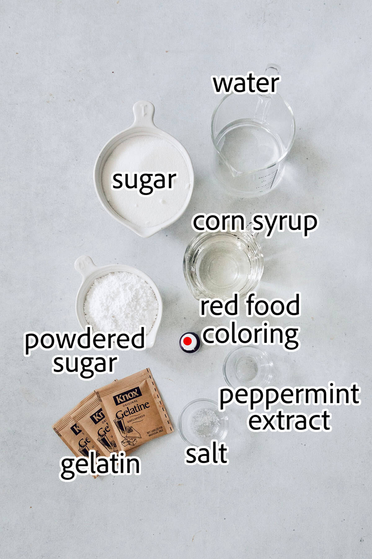 ingredients needed for peppermint marshmallows