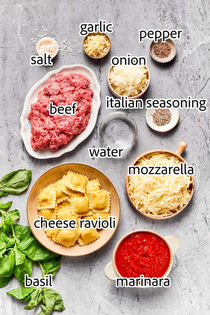 ingredients needed for lazy ravioli lasagna