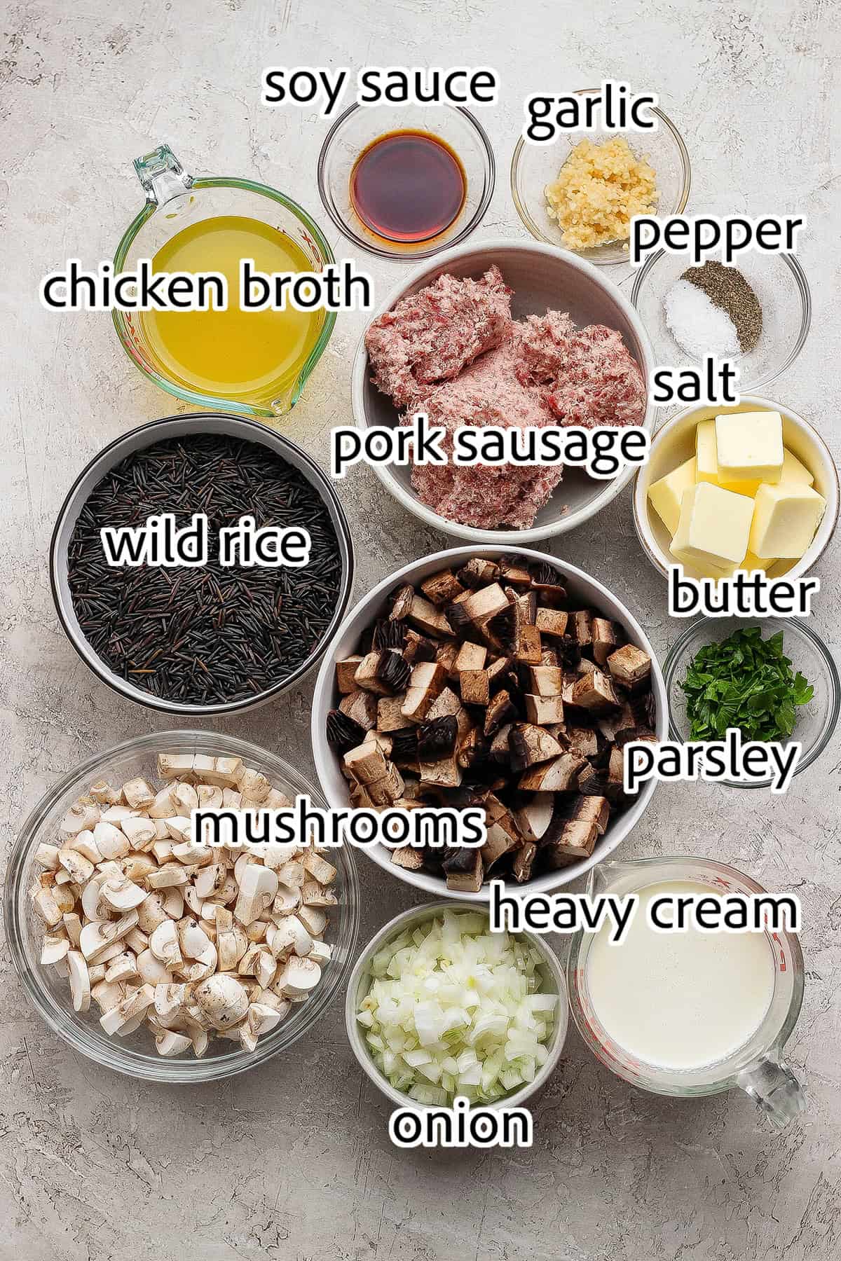 ingredients needed for wild rice casserole