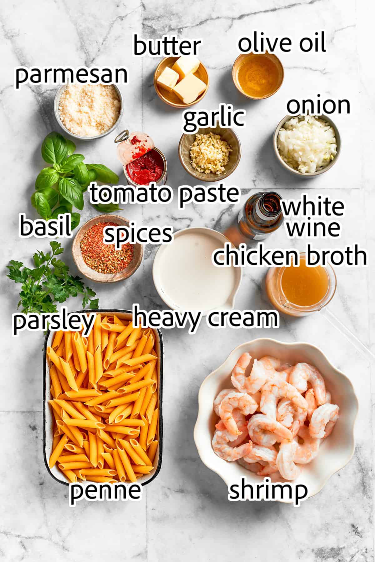 ingredients needed for cajun shrimp pasta