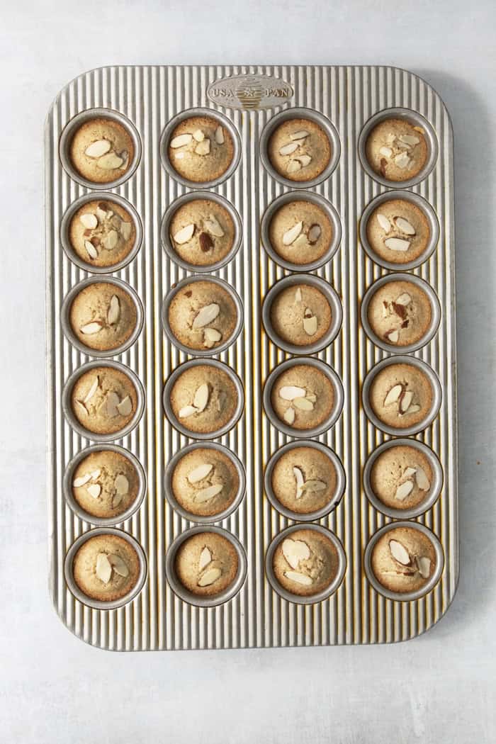 Financiers in mini muffin tin.