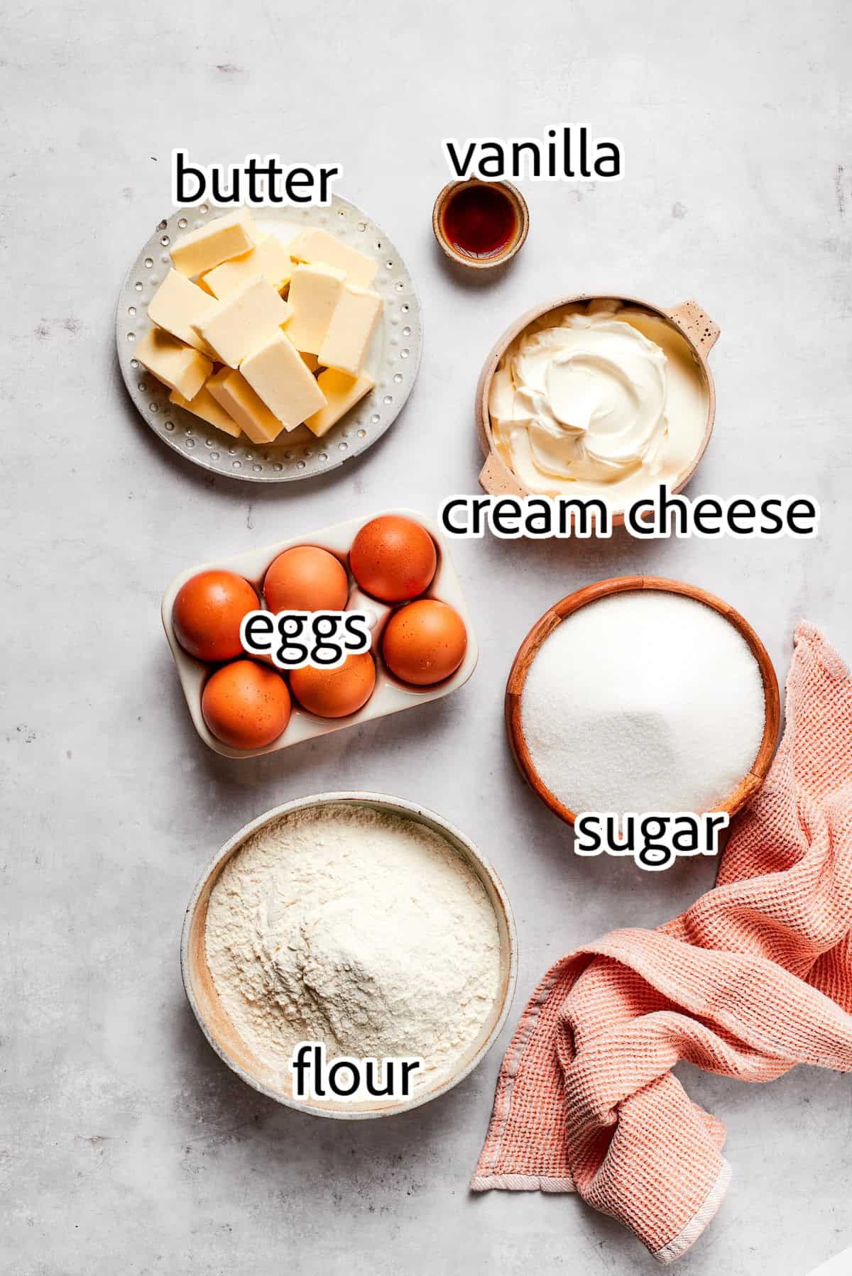 ingredients needed for cream cheese pound cake