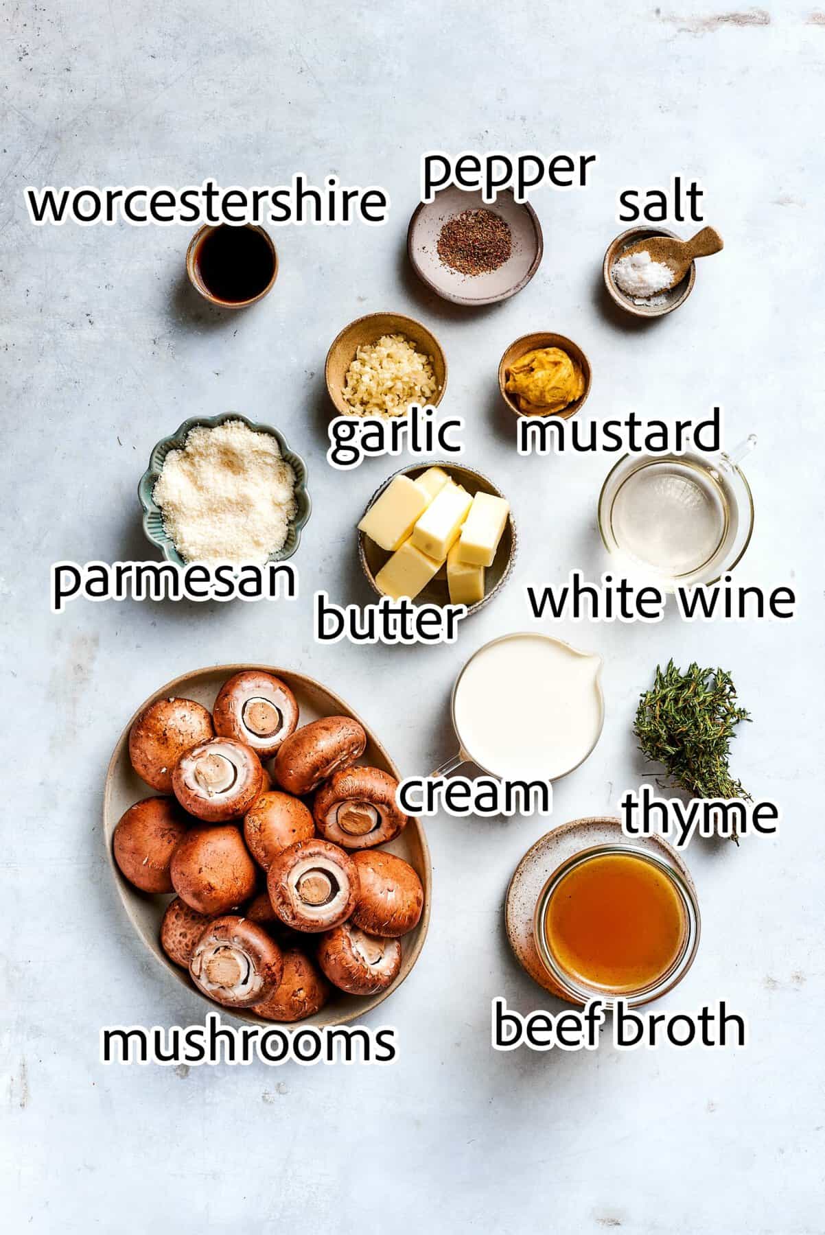 ingredients needed for mushroom sauce