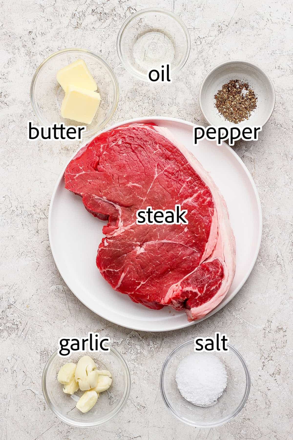 This cast iron skillet steak is tender and perfectly seared, with a rich garlic butter finish. The best way to cook steak on the stovetop! ingredients needed for cast iron skillet steak