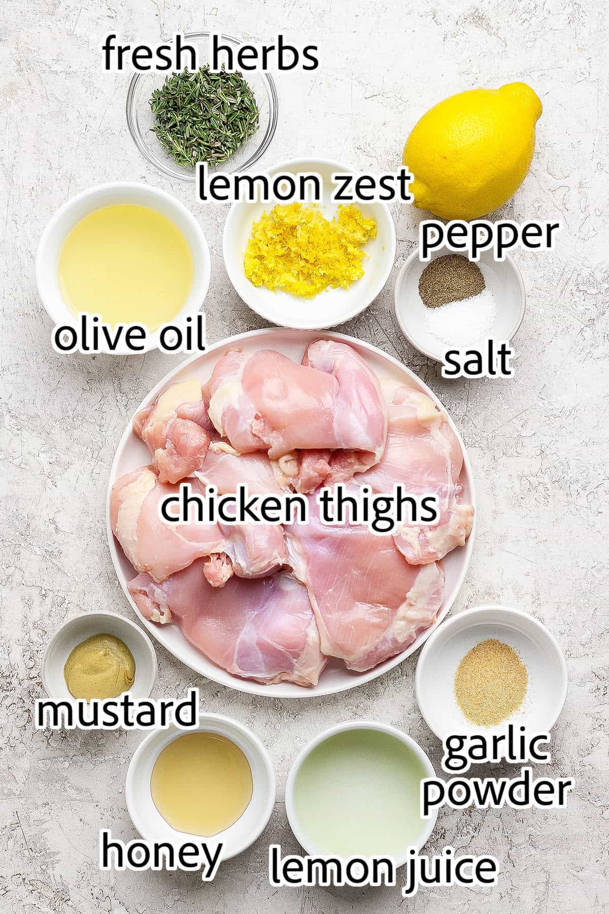 ingredients needed for grilled lemon chicken thighs