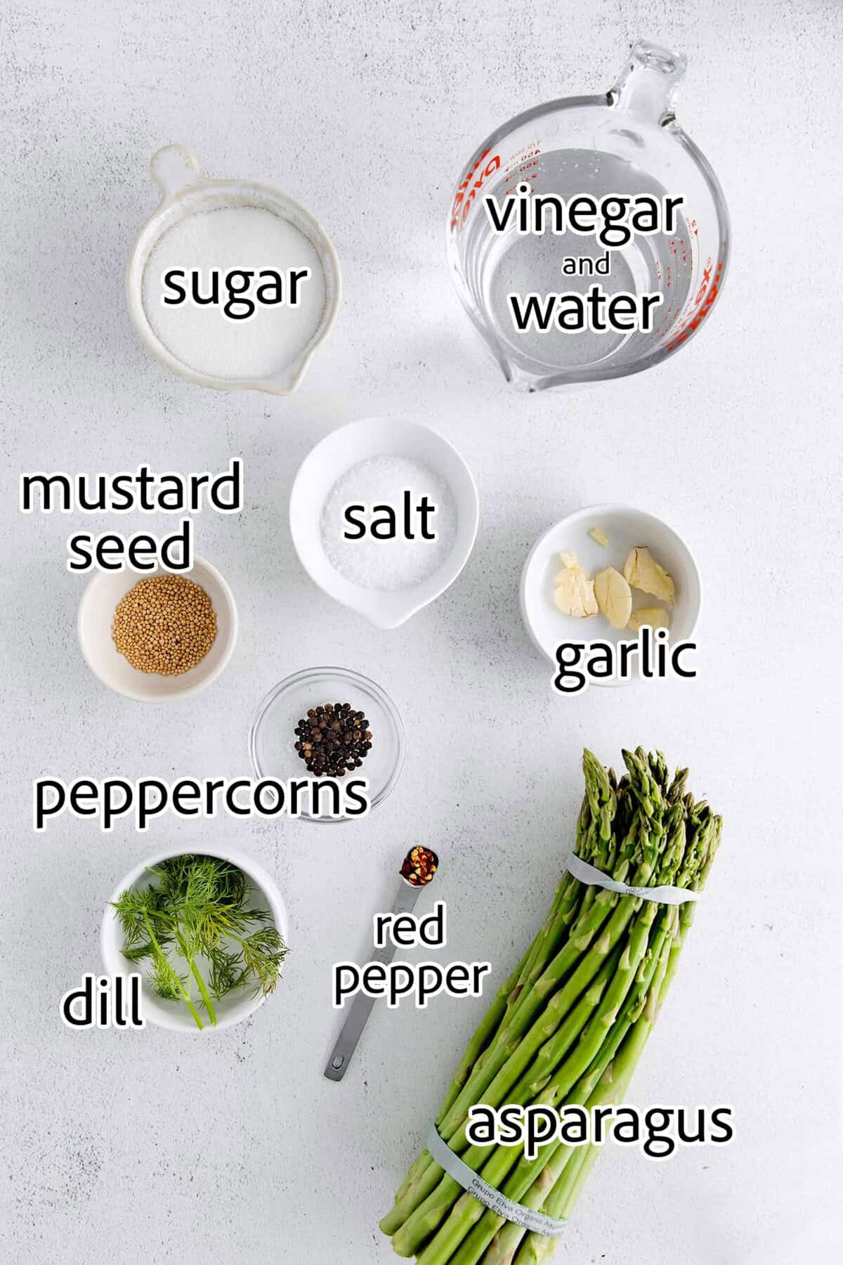 With a simple pickling brine and a few spices, these Quick Pickled Asparagus has a tangy, robust flavor with just a bit of heat. ingredients to make homemade quick pickled asparagus