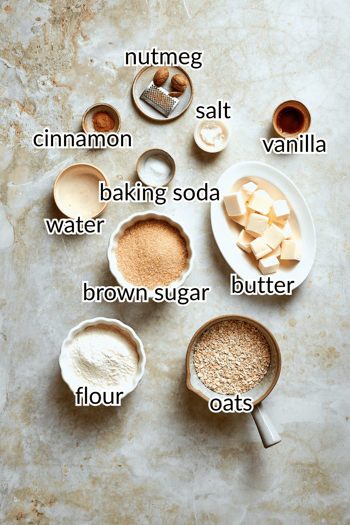ingredients needed for crispy oat cookies
