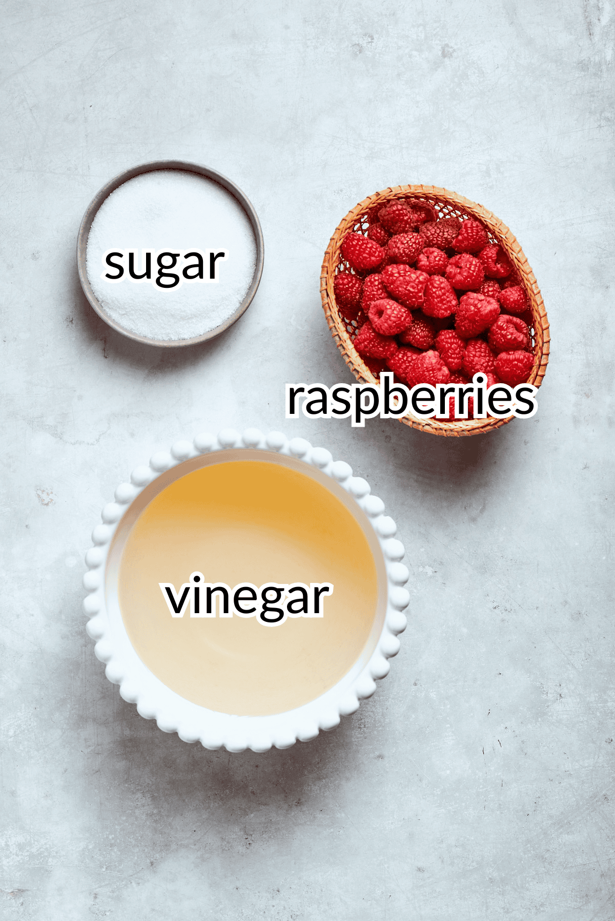 Made with just 3 simple ingredients, this homemade raspberry vinegar recipe is incredibly easy and fantastic for dressings, drinks and more! ingredients needed for raspberry vinegar.