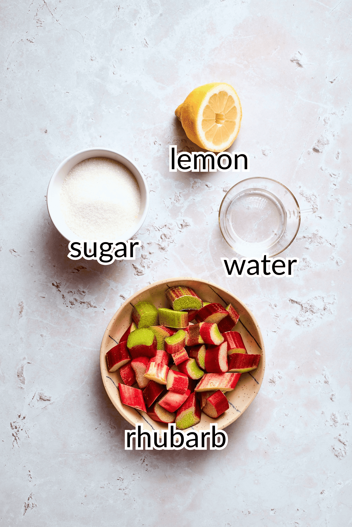 ingredients needed for rhubarb ice cream