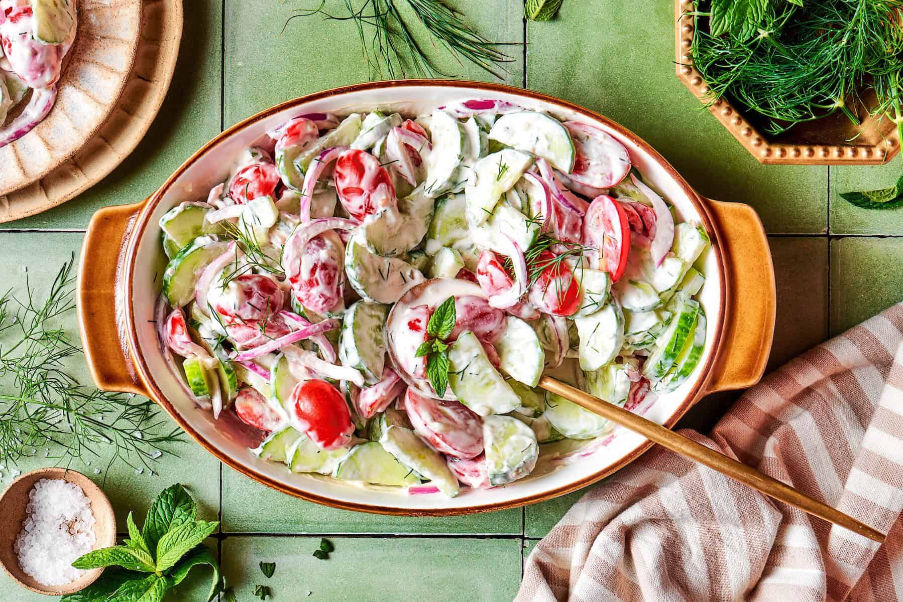 Cucumber and Tomato Salad l A Farmgirl's Dabbles
