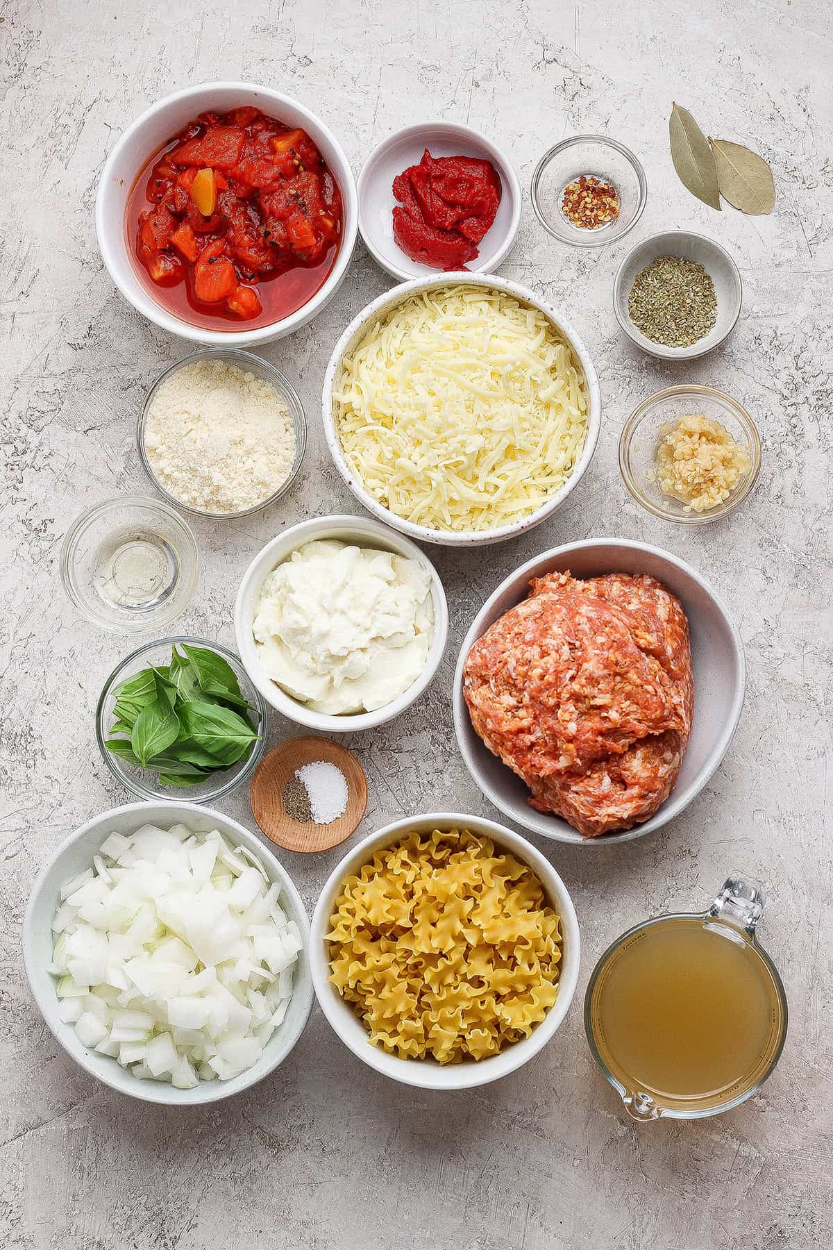 ingredients to make Lasagna Soup